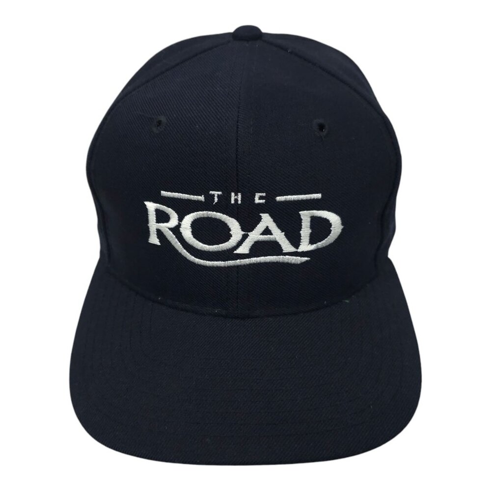 The Road Embroidered Snapback Cap Trucker Baseball Hat Yupoong Wool Blend Blue